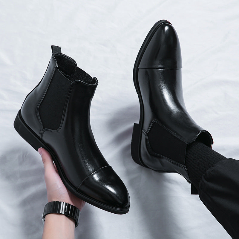 Kennith - Modische und bequeme Chelsea-Lederschnürstiefel für Herren
