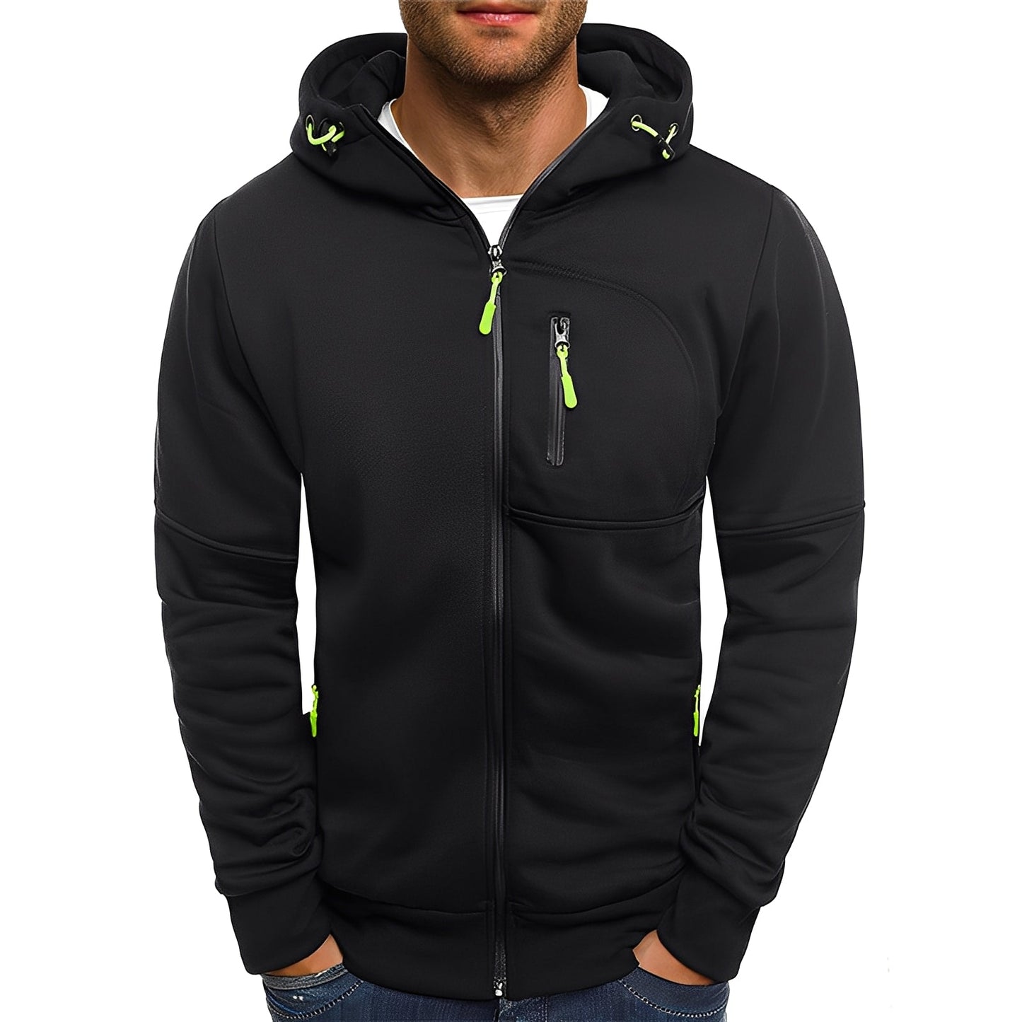 Allen - Moderne Herren-Kapuzen-Fleecejacke