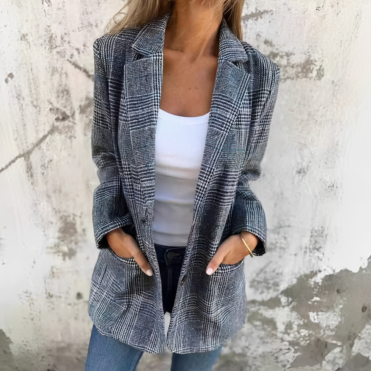 Ellen - Damenblazer mit Karomuster für formelle Anlässe