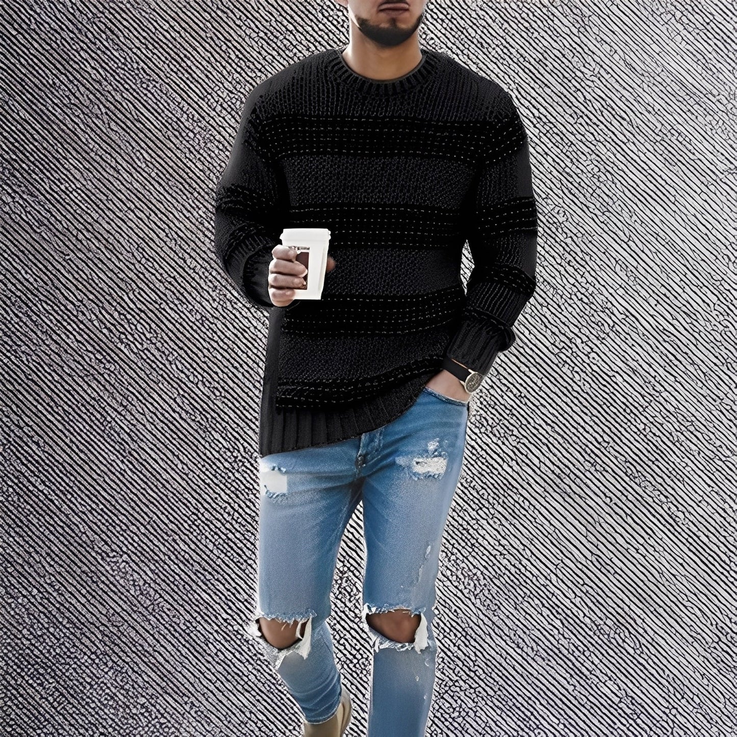 Kenzo - Herrenpullover mit feinen Streifen