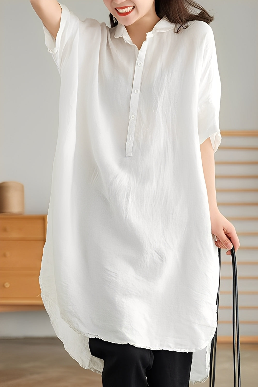 Krystina - Lässiges Leinen-Hemdkleid für Damen