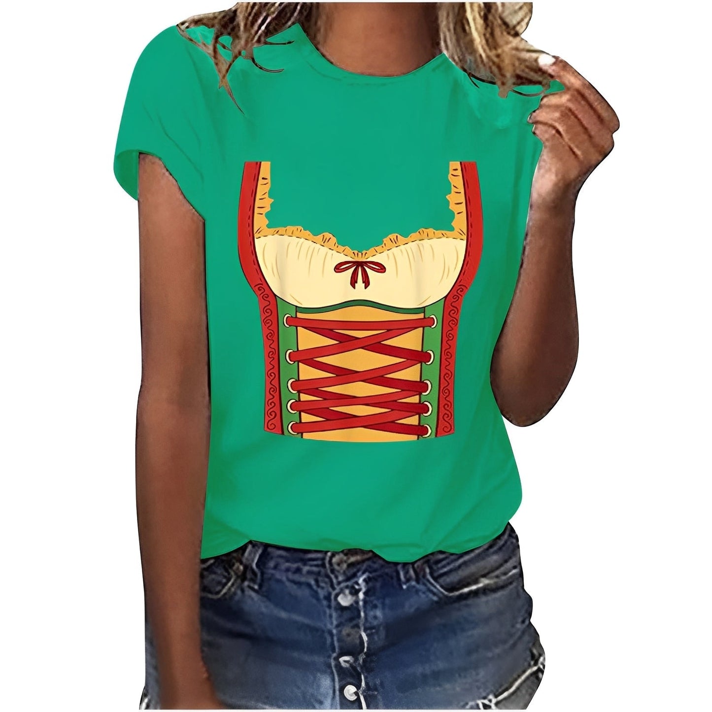 Hazel - Lockeres Oktoberfest-Shirt mit Aufdruck für Damen