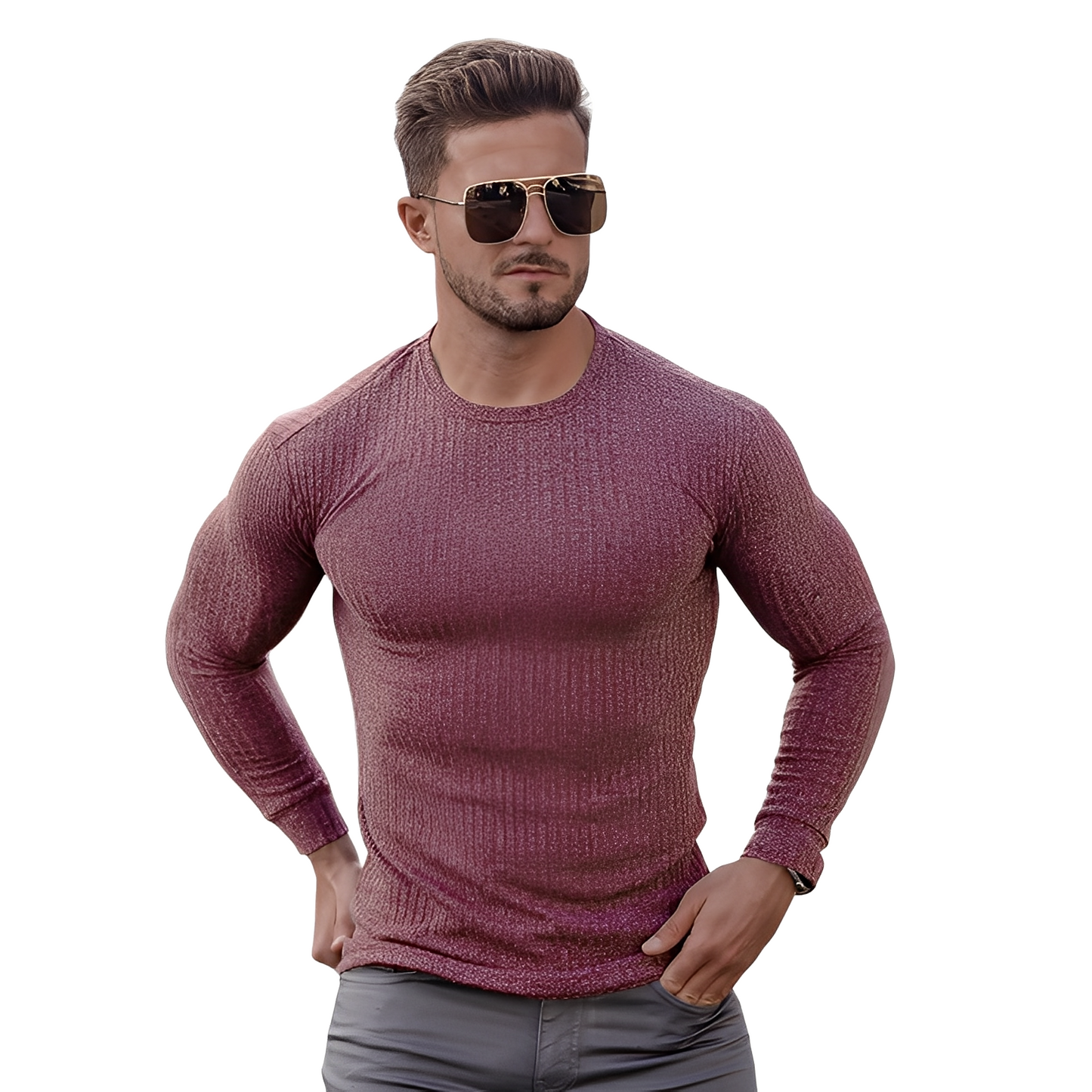 Wynne - Schlicht gestalteter, enger Herrenpullover
