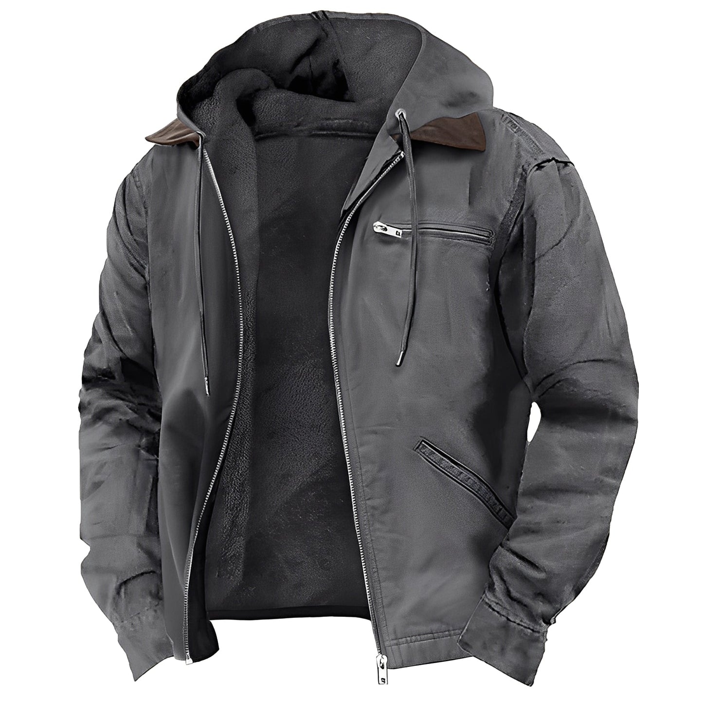 Adrian - Warme Herrenjacke für draußen mit Kapuze