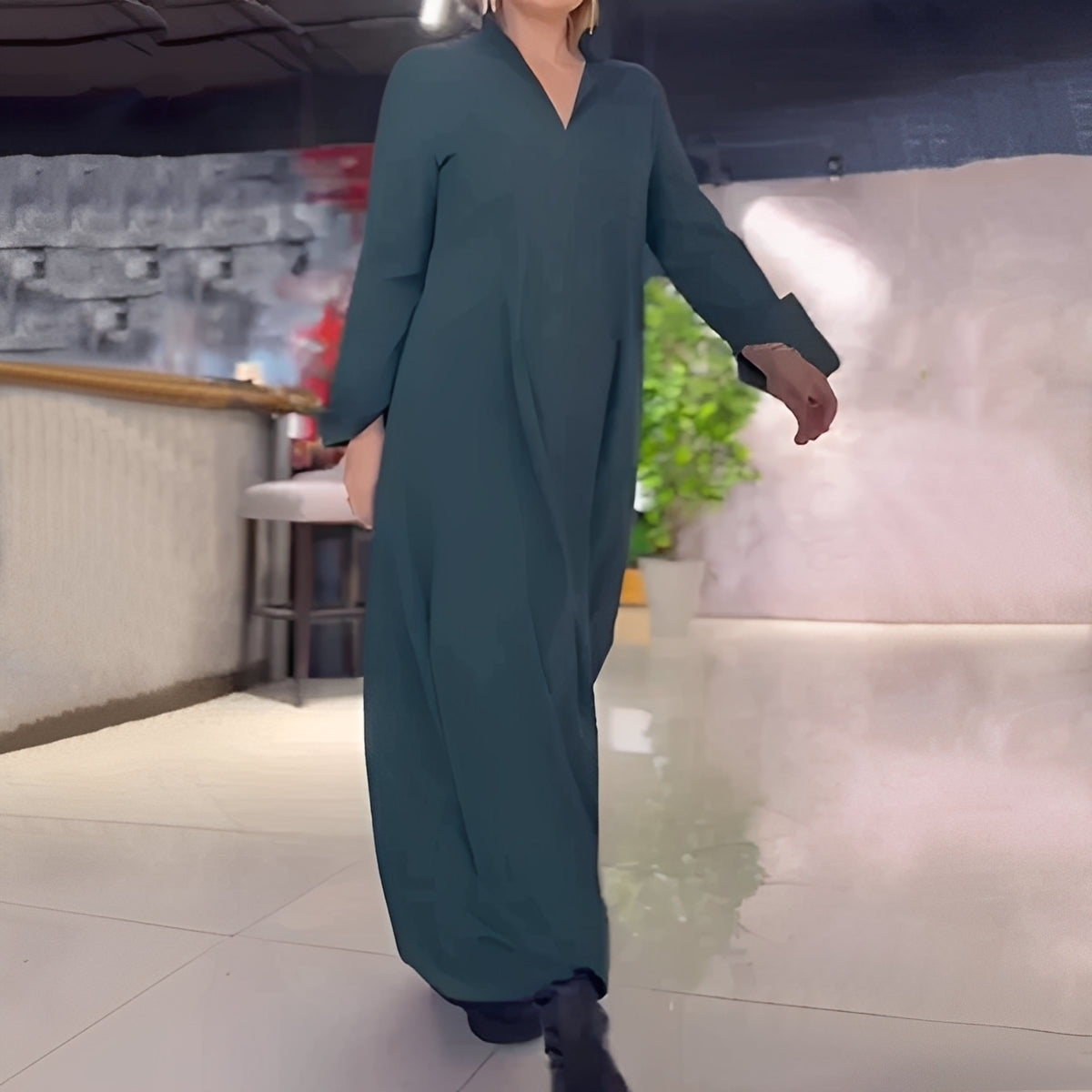 Hélène - Luftiges Damenkleid mit seitlichem Schlitz