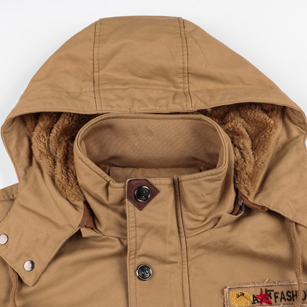 Dominic - Elegante Samtjacke mit abnehmbarer Kapuze für Herren