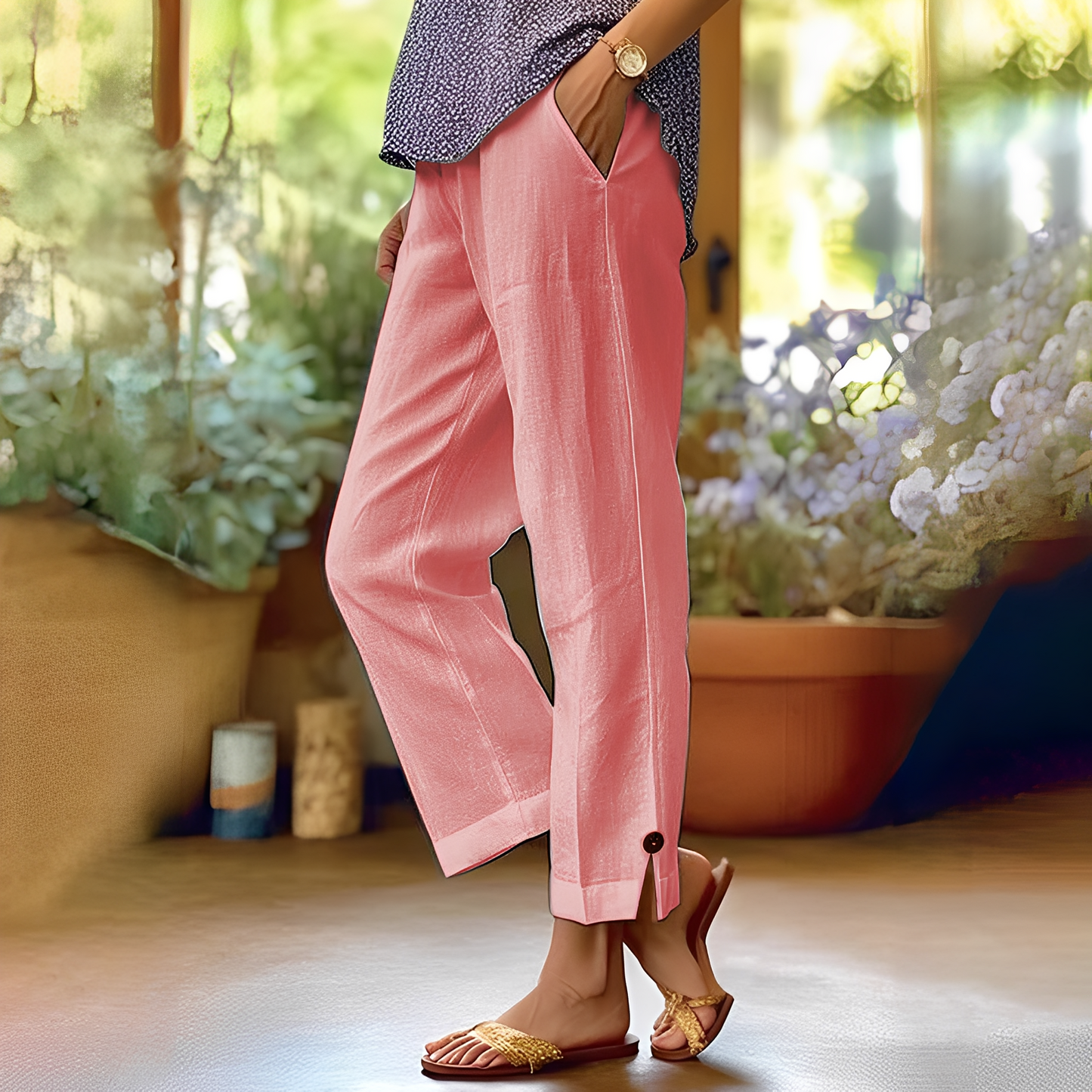Kassia - Bequeme Sommer-Leinenhose für Frauen