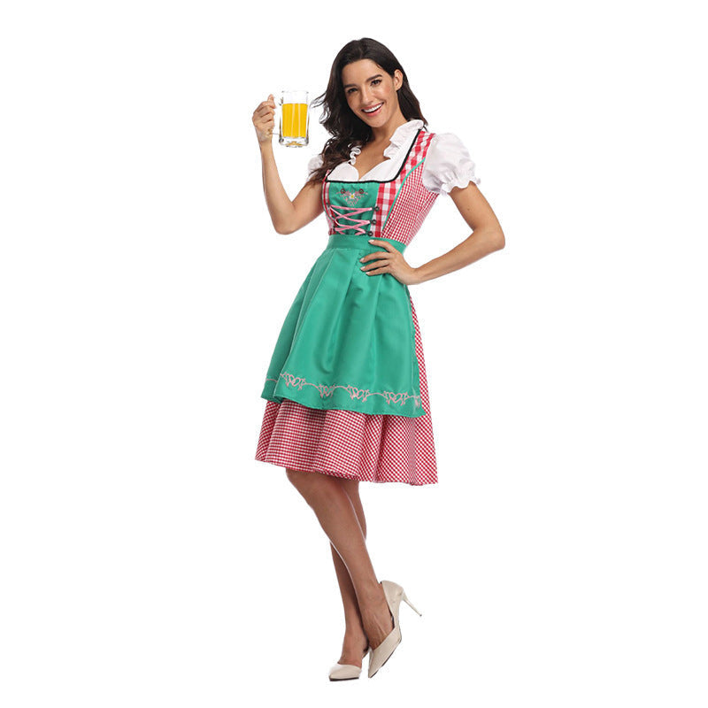 Josepha - Damen Traditionelles Midi Oktoberfest Dirndl Kleid