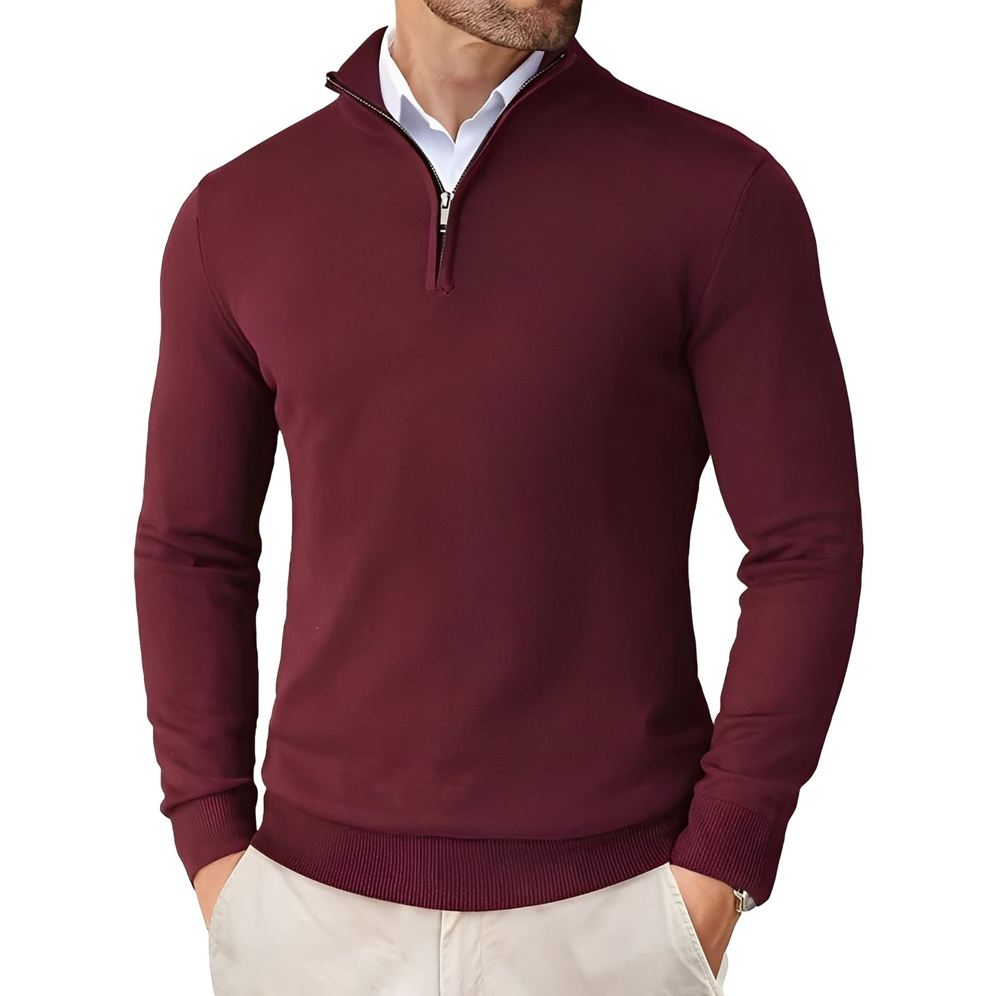 Darell - Eleganter Herrenpullover mit Reißverschluss