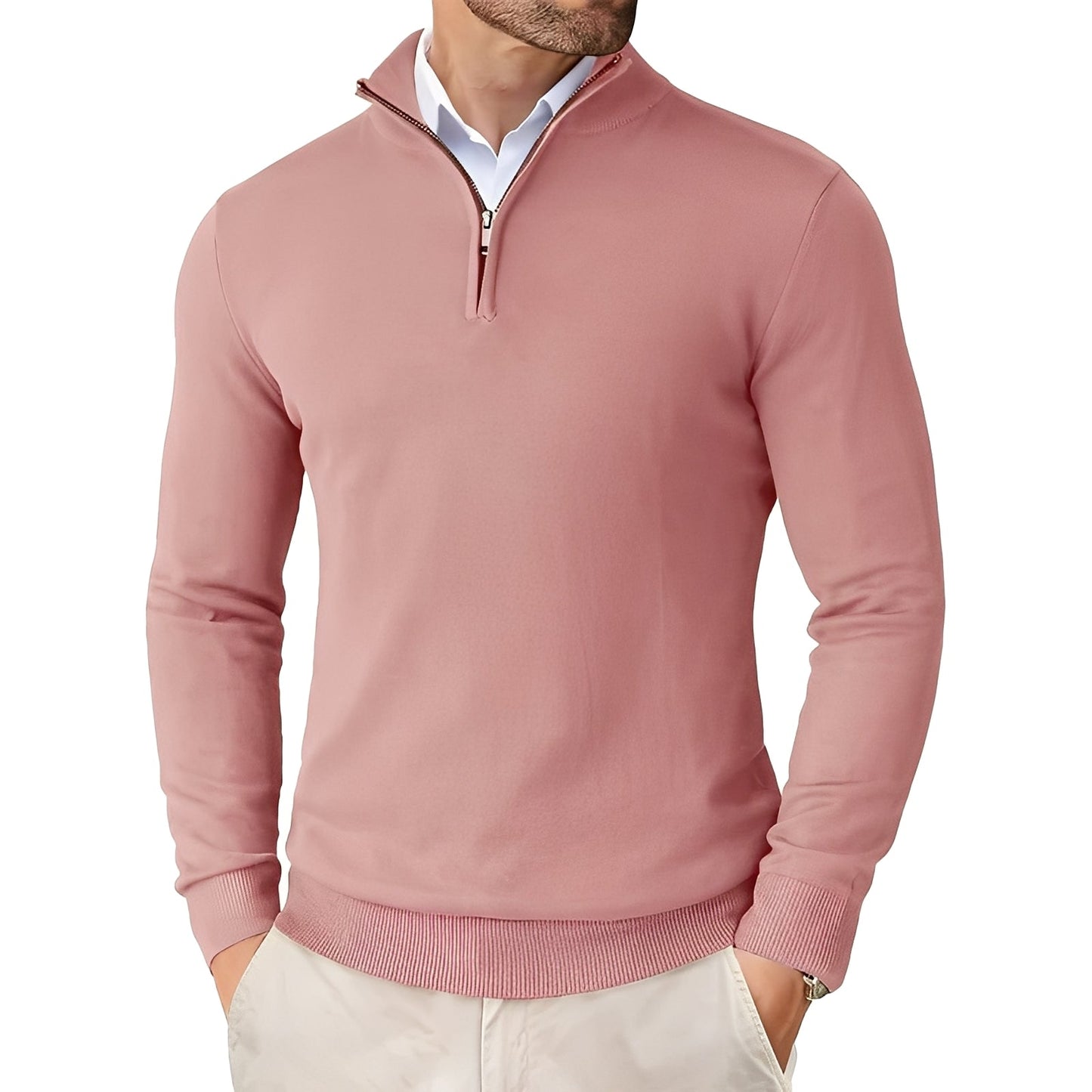 Darell - Eleganter Herrenpullover mit Reißverschluss