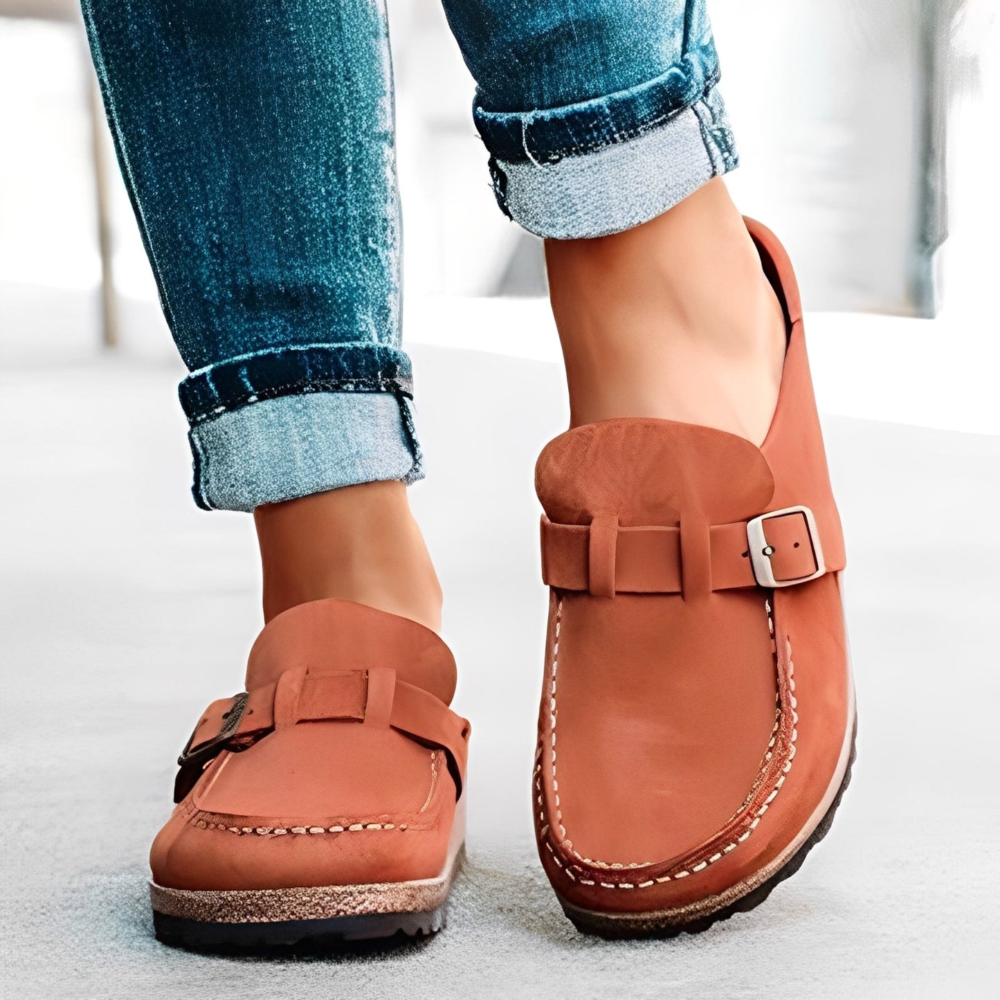 Briana - Komfortable Damen-Slip-On-Sandalen mit Schnalle