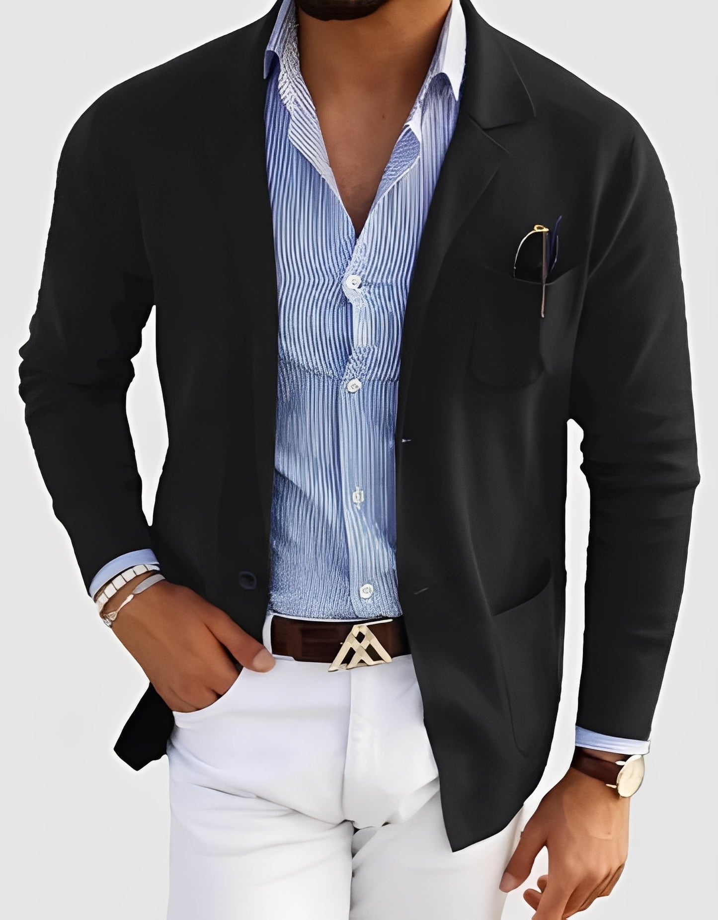 Giffard - Stilvolle Herrenwolljacke mit Doppelknopfleiste