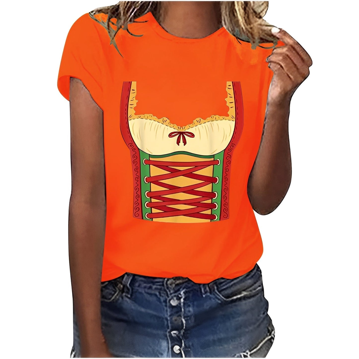 Hazel - Lockeres Oktoberfest-Shirt mit Aufdruck für Damen
