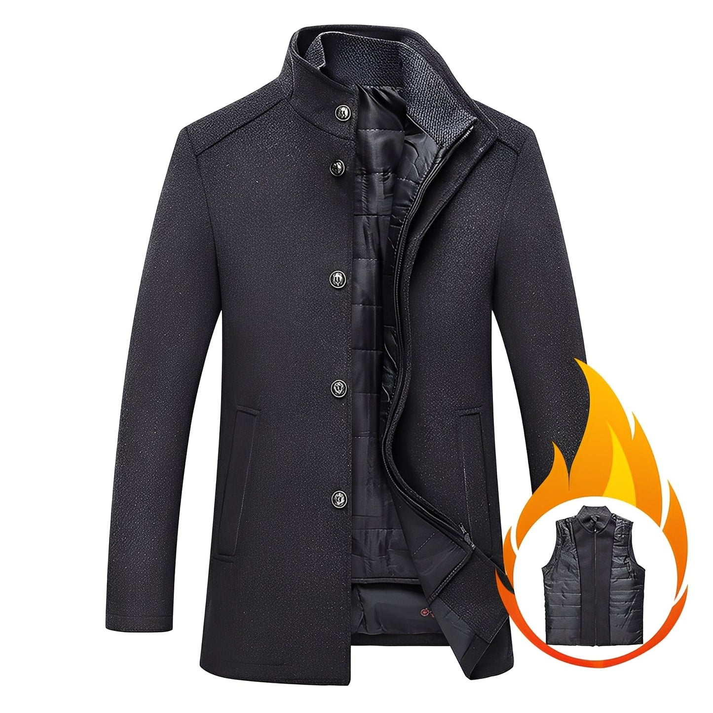 Axton - Elegante Herrenjacke aus Wolle mit integrierter Weste