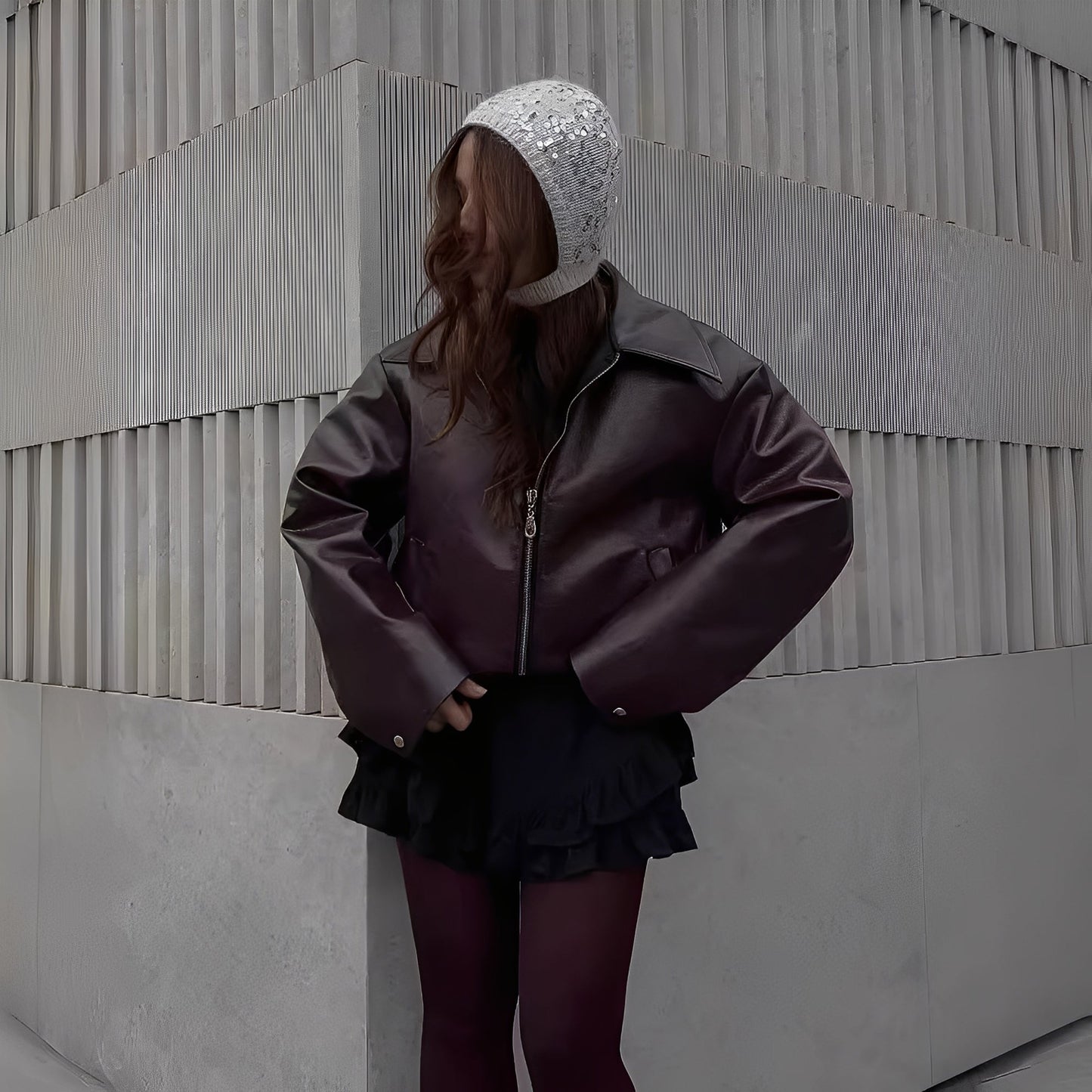 Lesley - Trendige Damen-Lederjacke mit Reißverschluss