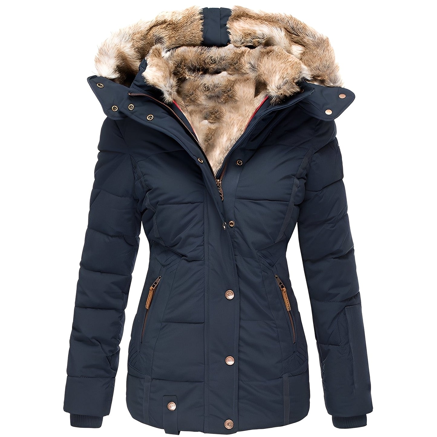 Odelia - Elegante, enge Jacke mit Pelzkragen für Frauen
