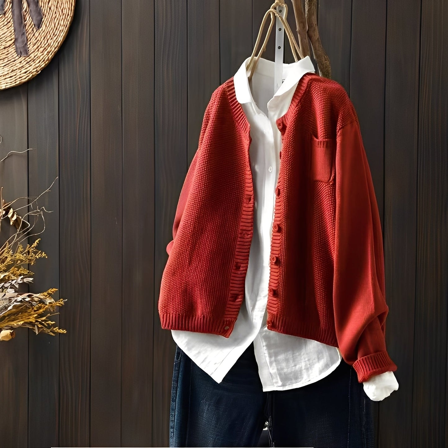 Shanon - Klassische, weit geschnittene Damen-Strickjacke