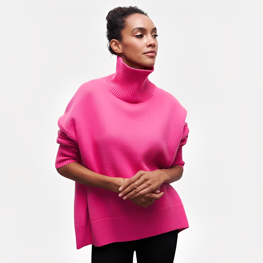 Margery - Damenpullover mit weitem Schnitt und hohem Kragen