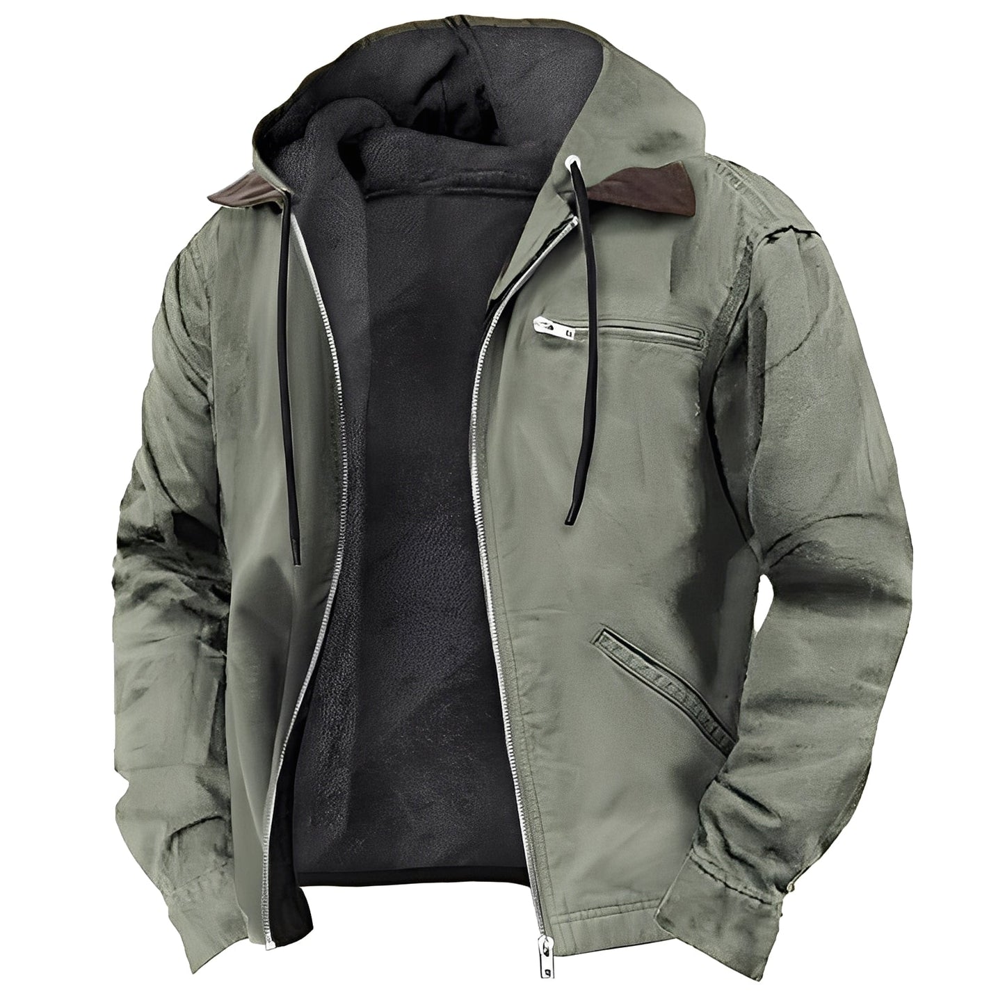 Adrian - Warme Herrenjacke für draußen mit Kapuze