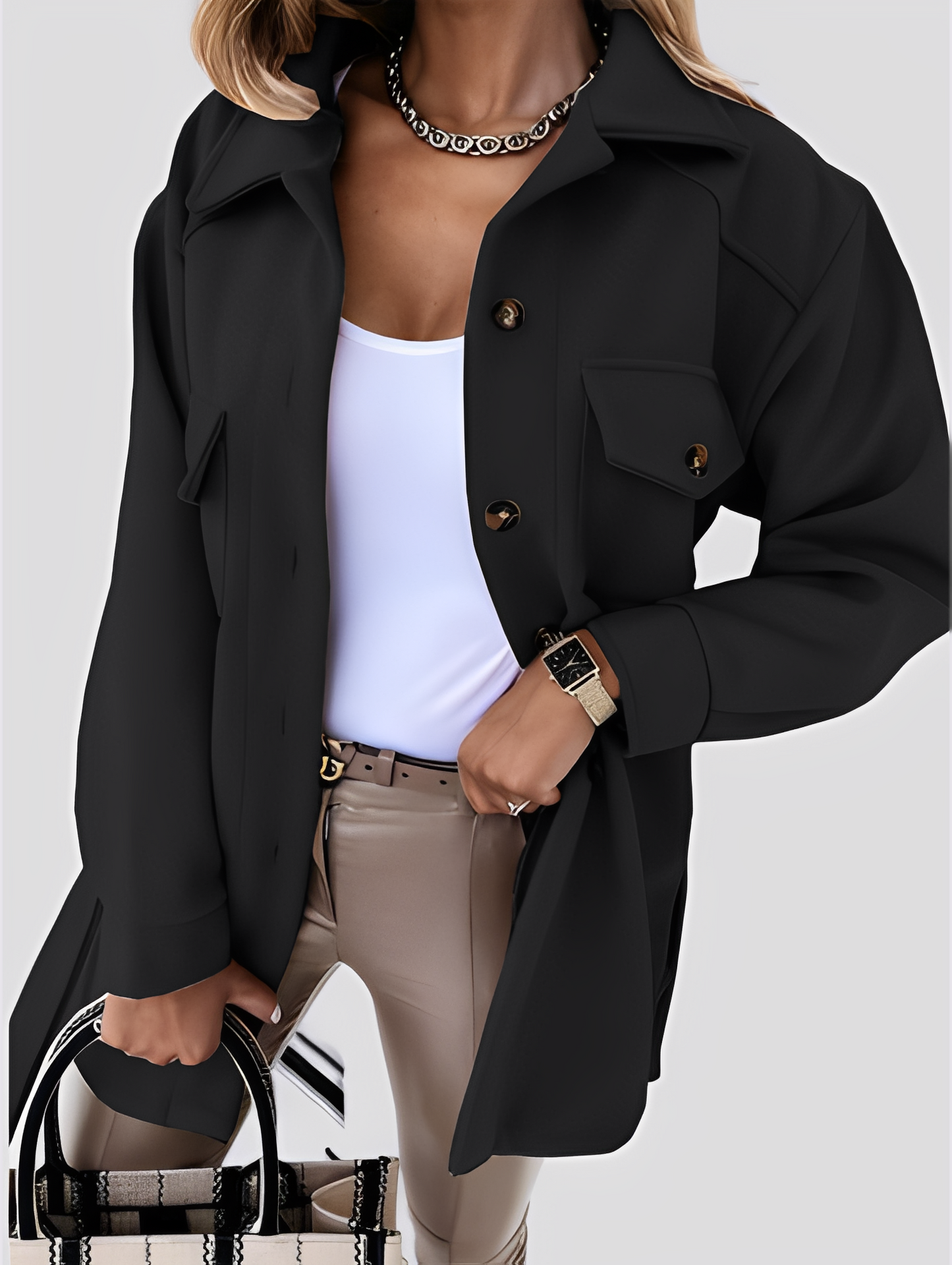Tiffanie - Zeitgemäße, leichte Jacke für Damen mit Reverskragen