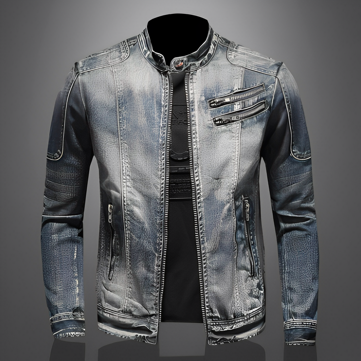 Lucas - Modische Herren-Jeansjacke mit Taschen