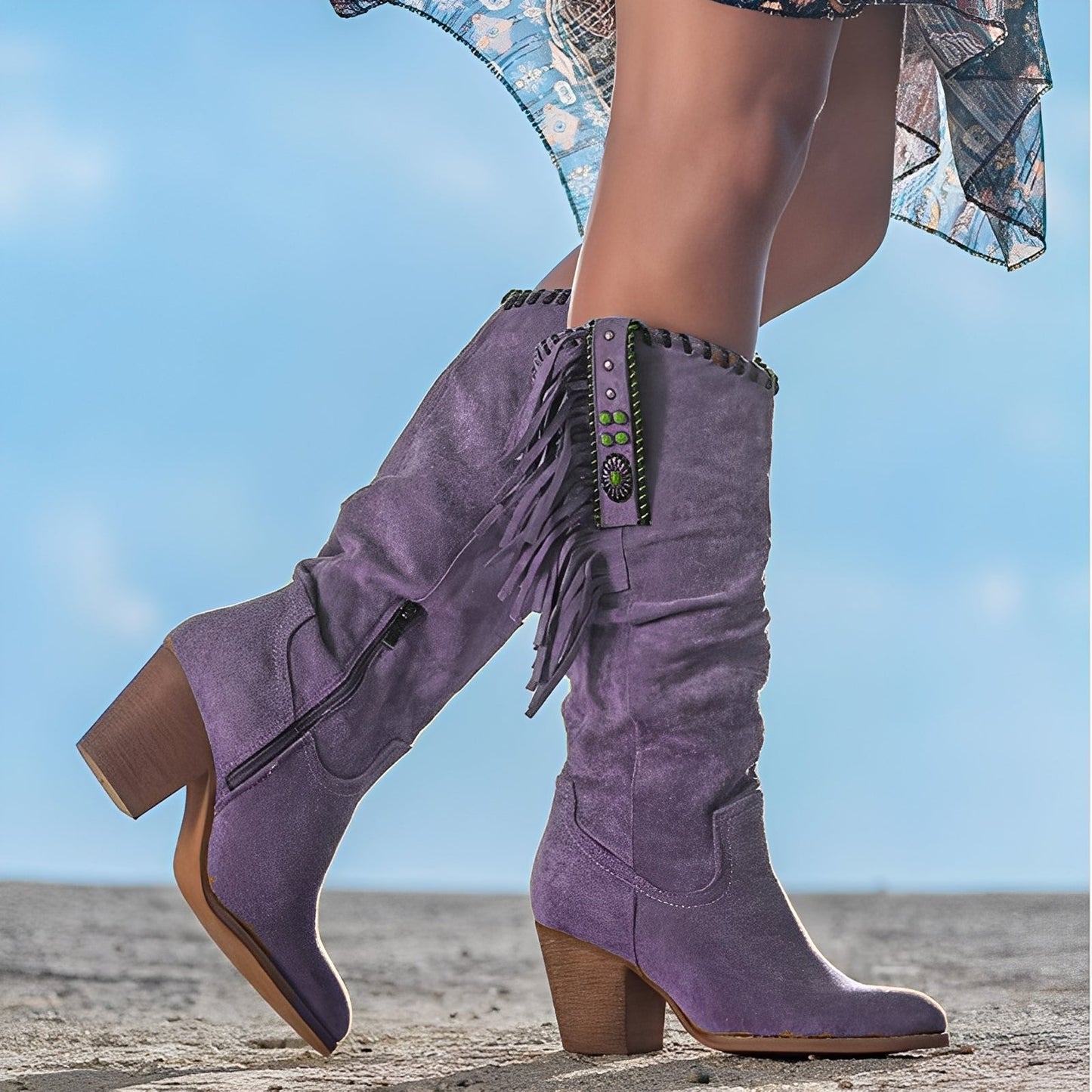 Ronnette - Bequeme Cowboystiefel aus Leder für Damen
