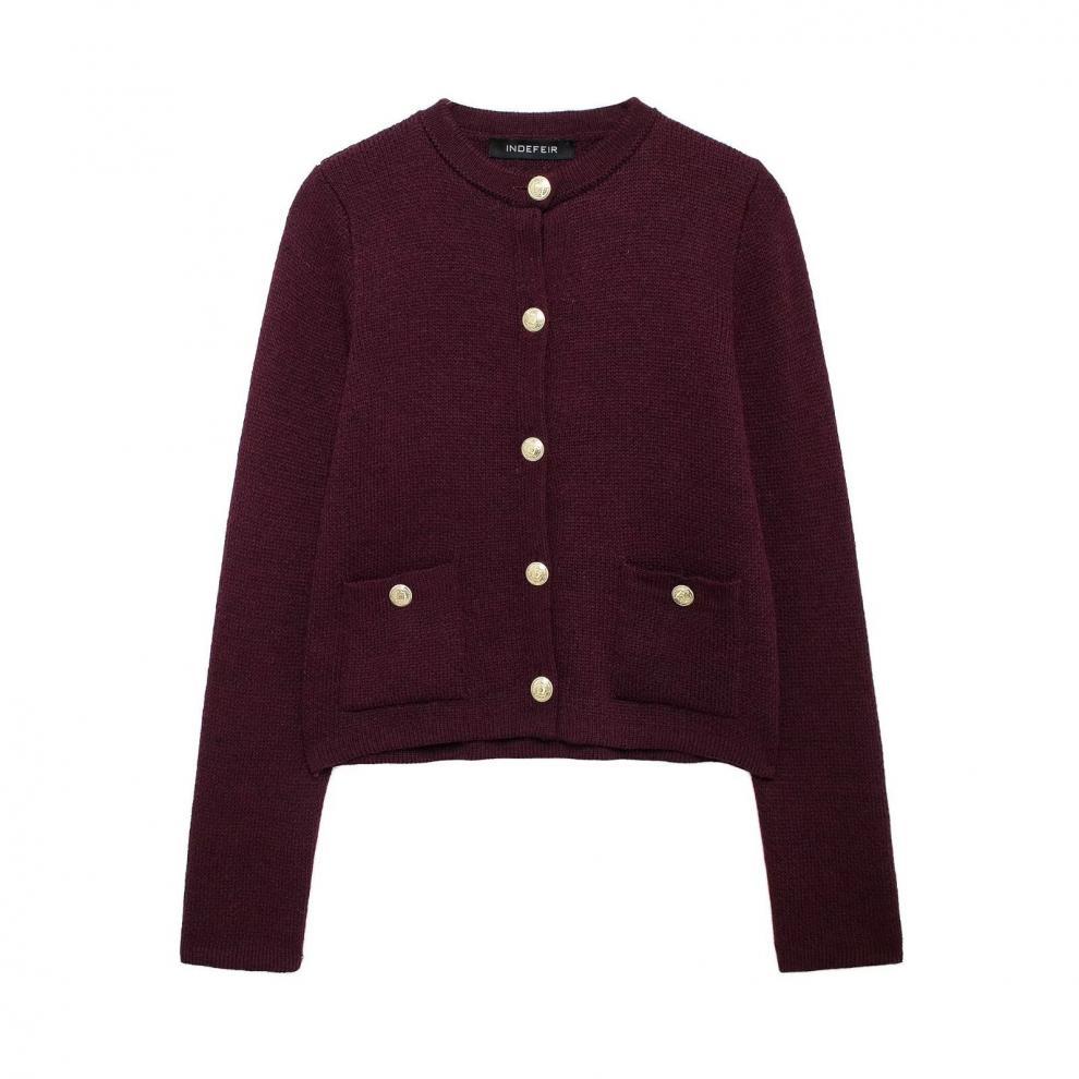 Zinnia - Bequeme Strickjacke mit goldener Knopfreihe für Damen