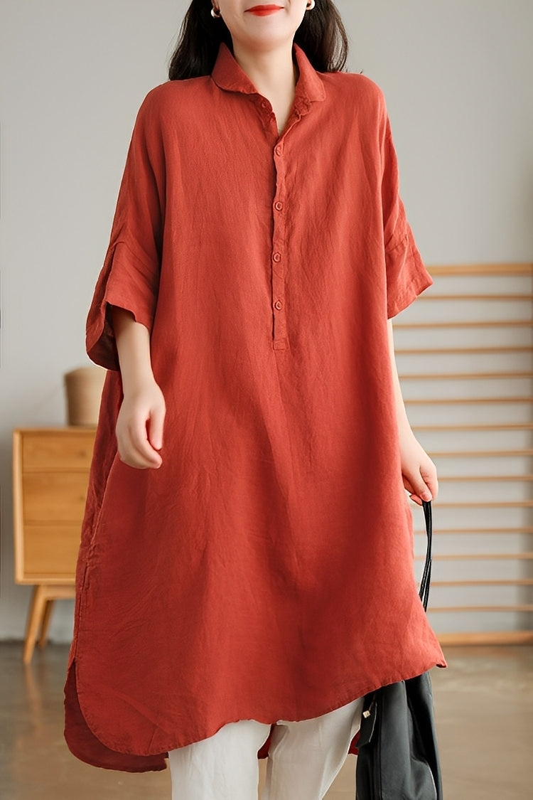 Krystina - Lässiges Leinen-Hemdkleid für Damen