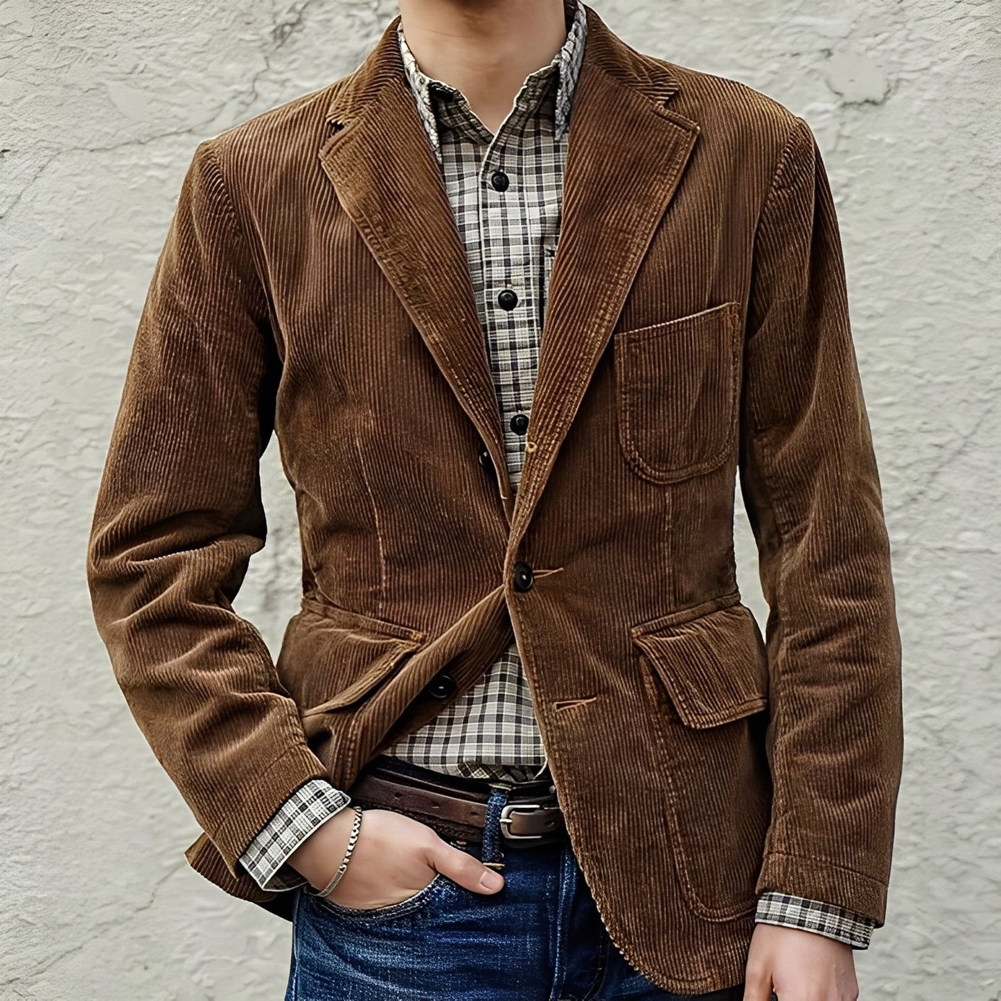 Dalton - Komfortable Männer-Wolljacke mit Taschen