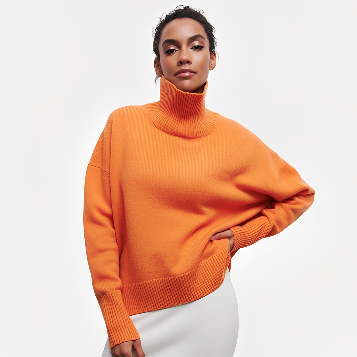 Margery - Damenpullover mit weitem Schnitt und hohem Kragen