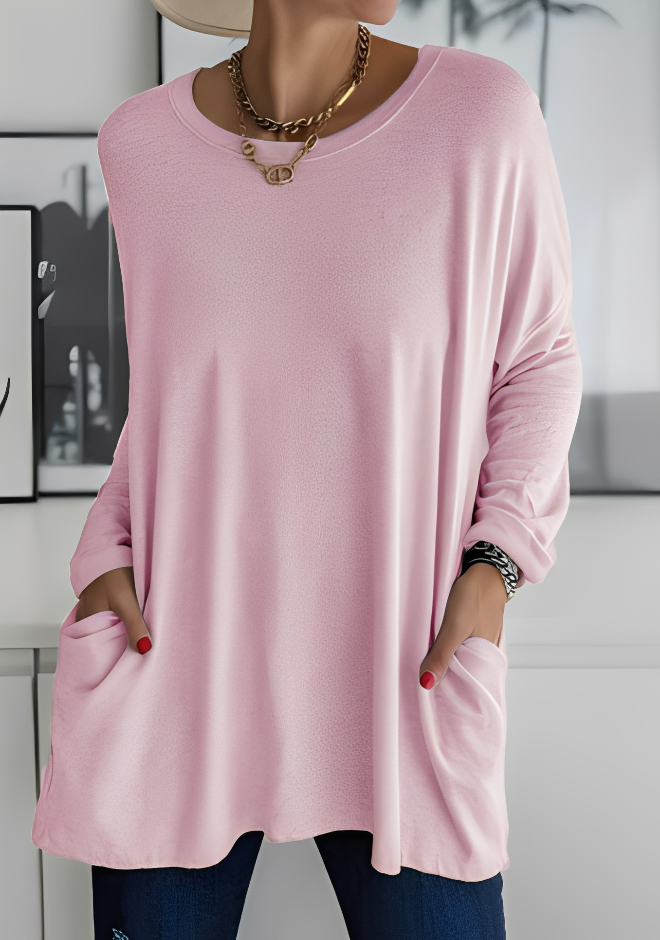 Krystle - Damen-Langarmshirt mit Taschen für Komfort