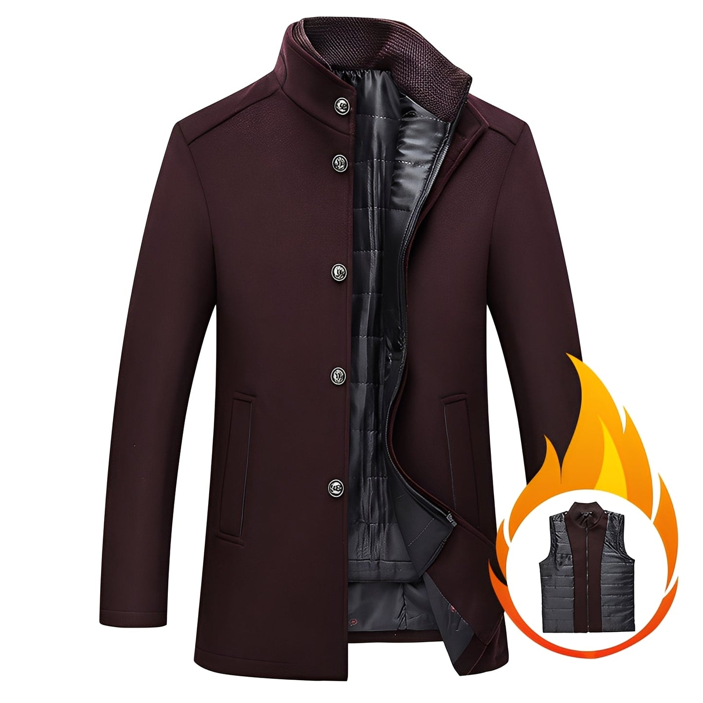 Axton - Elegante Herrenjacke aus Wolle mit integrierter Weste