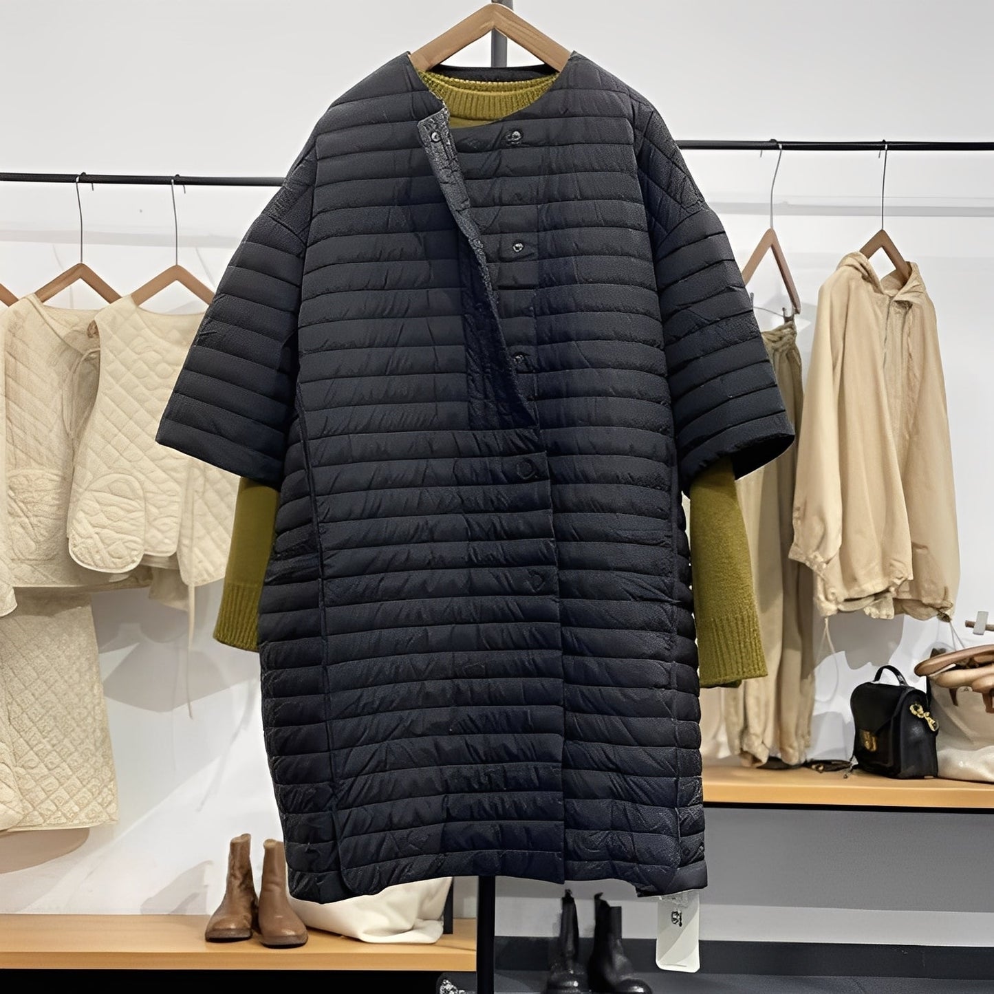 Gladys - Bequemer Frauenmantel in großen Größen mit Knöpfen