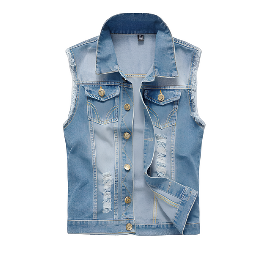 Morley - Klassische Herren-Jeansweste mit Taschen