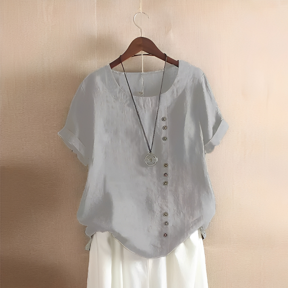 Corrine - Traditionelle, locker sitzende Damen-Leinenbluse