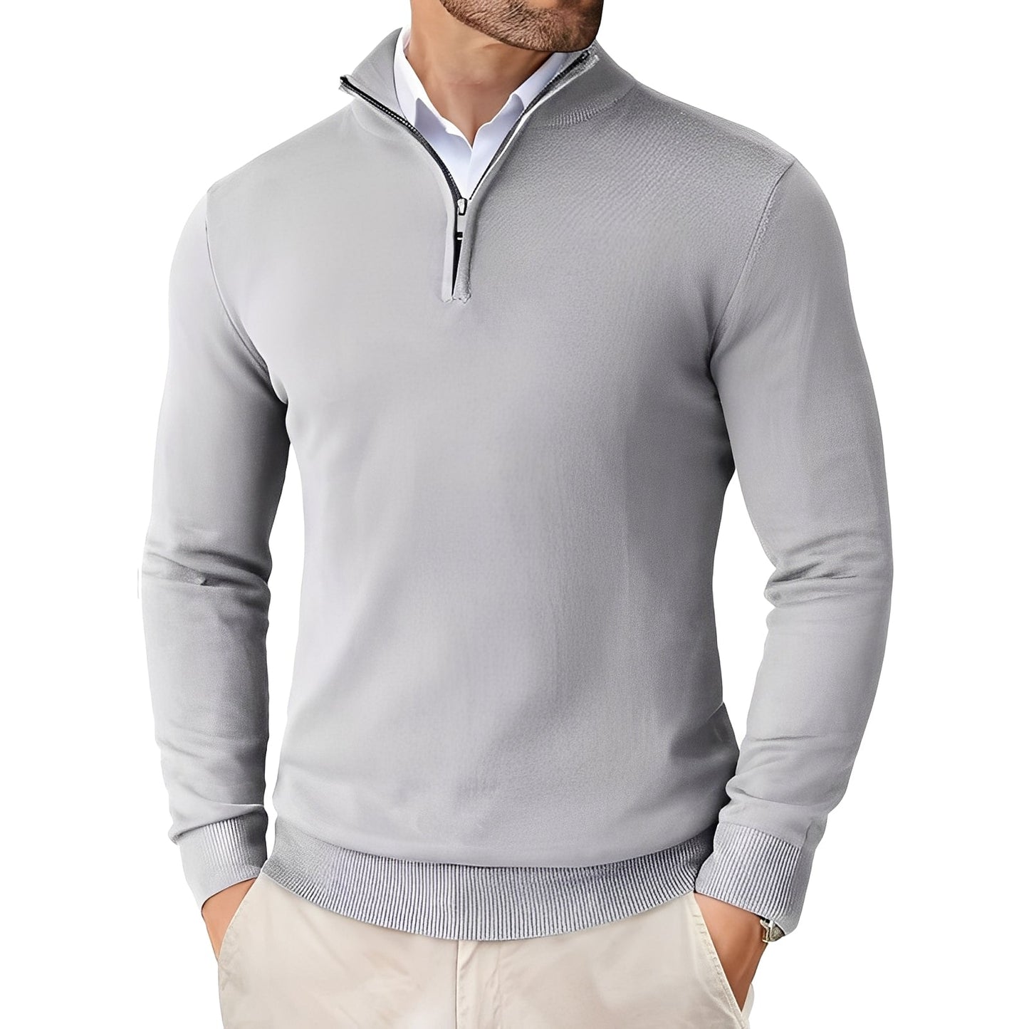 Darell - Eleganter Herrenpullover mit Reißverschluss