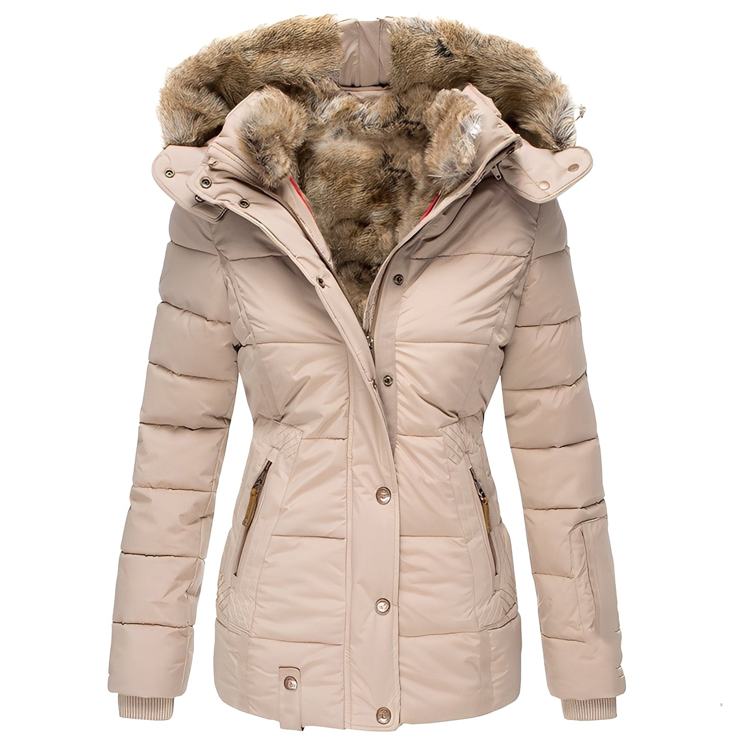 Odelia - Elegante, enge Jacke mit Pelzkragen für Frauen