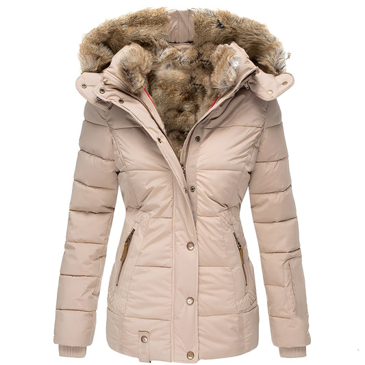 Odelia - Elegante, enge Jacke mit Pelzkragen für Frauen