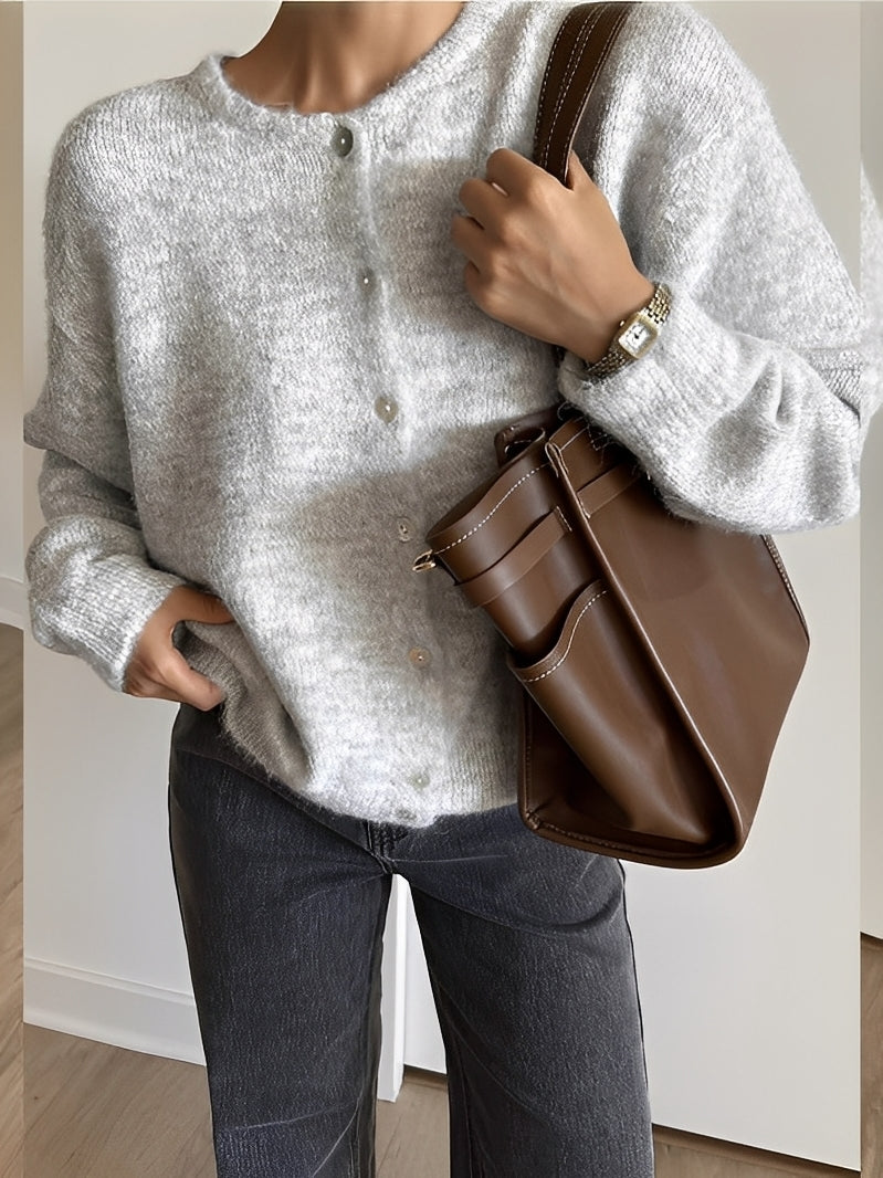 Rowena - Damen Vintage-Wollmantel mit Knöpfen