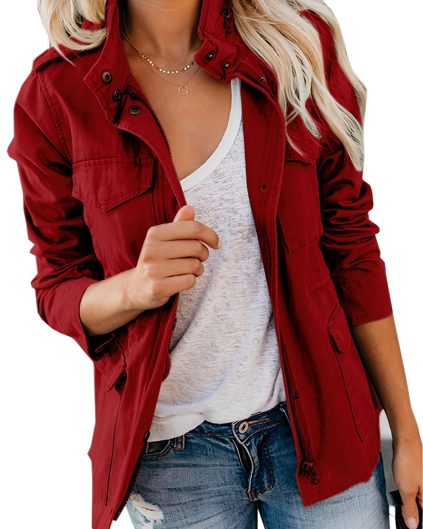 Rachyl - Bequeme Damenjeansjacke mit Reißverschluss