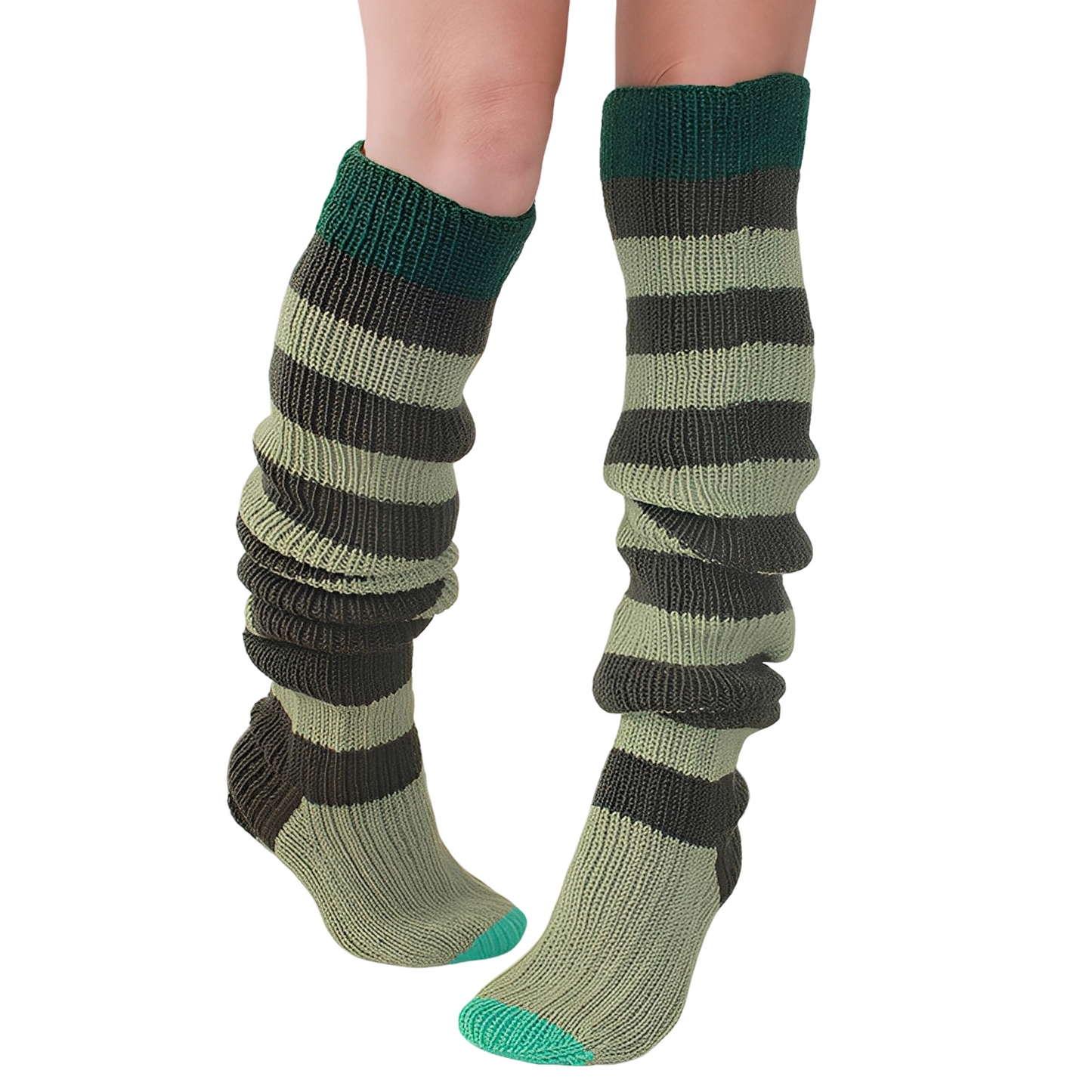 Rhianna - Längere, elegante Damensocken mit Streifen