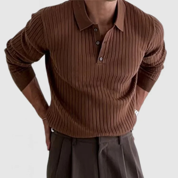 Blaine – Langarm-Poloshirt Herren