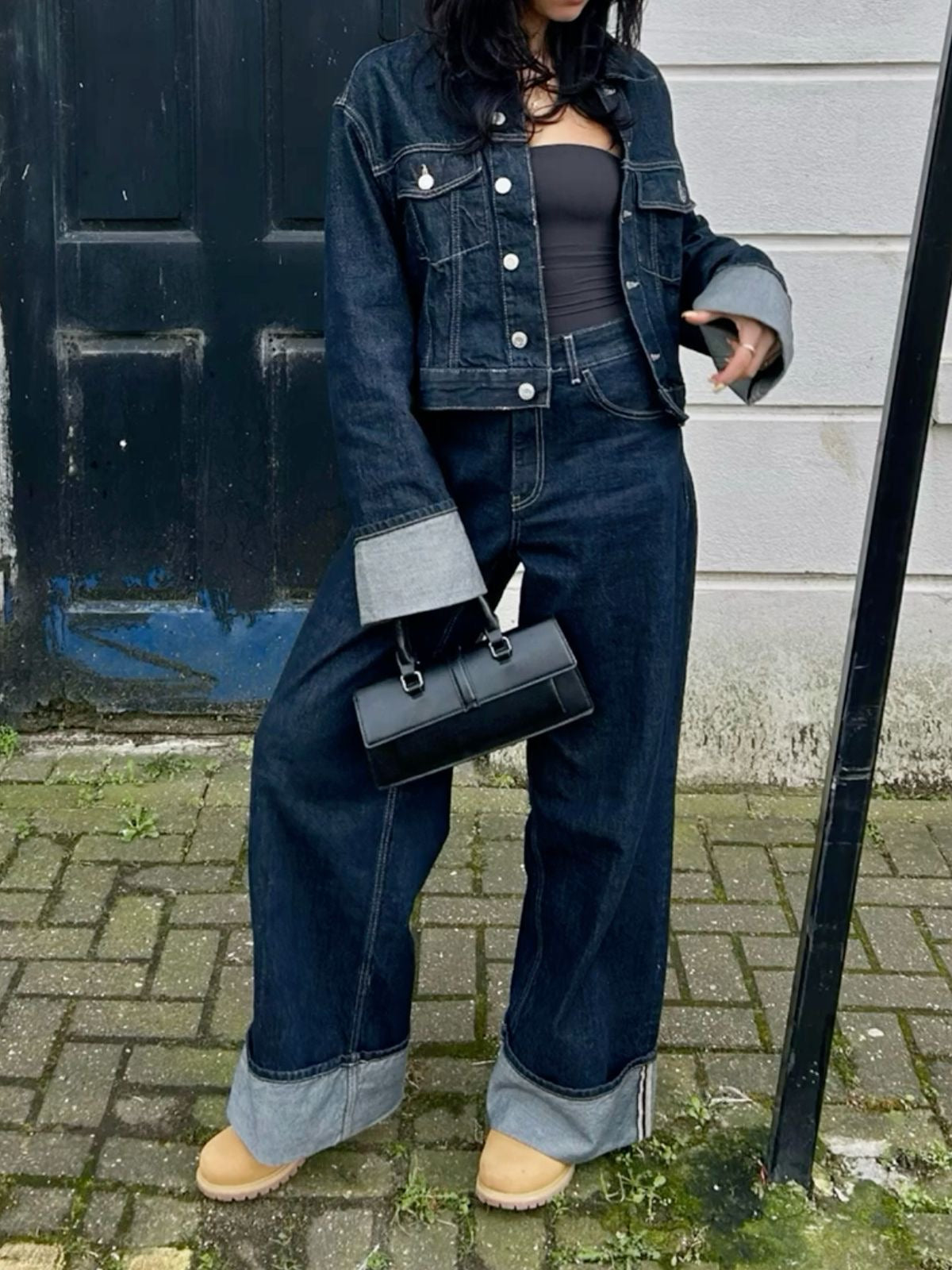Clara – Denim-Set mit Trucker-Jacke & Hoch taillierte Jeans
