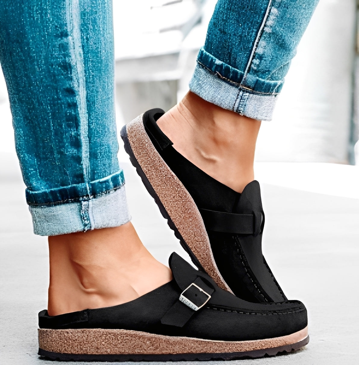 Briana - Komfortable Damen-Slip-On-Sandalen mit Schnalle
