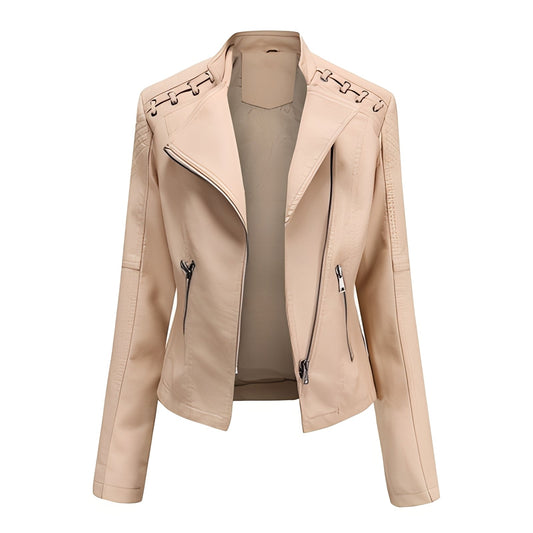 Narelle - Elegante, eng anliegende kurze Damenlederjacke
