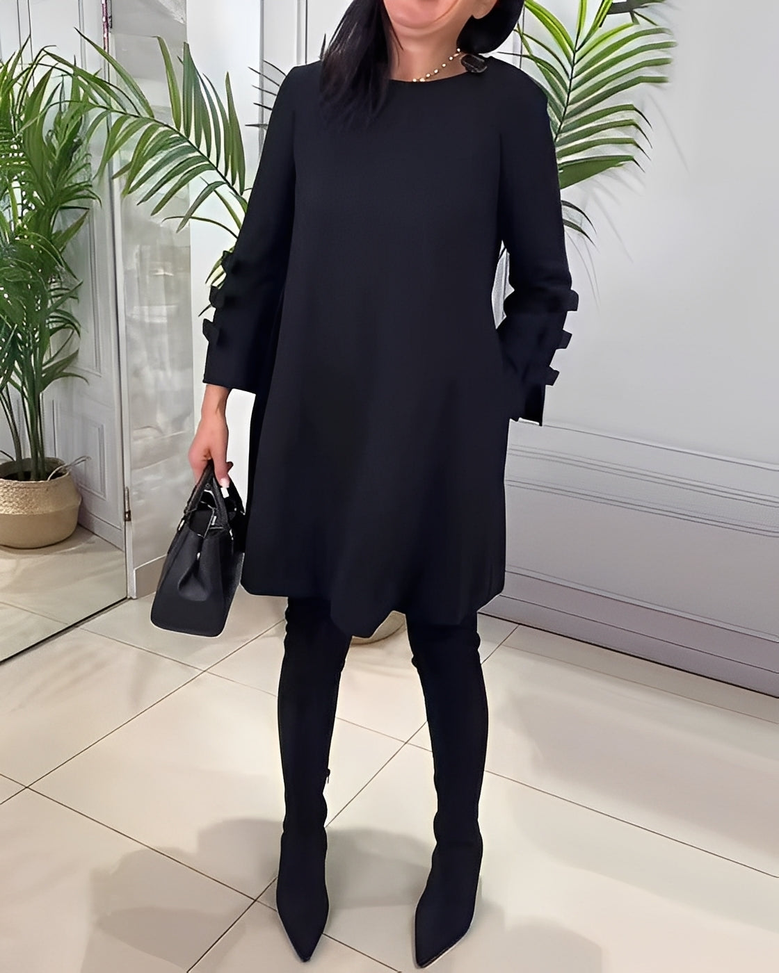 Elenora - Schickes Kleid mit langen Ärmeln für Frauen
