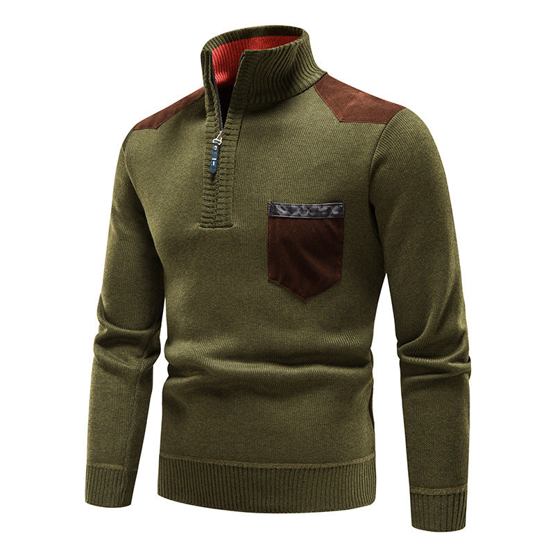 Rayne - Trendiger Herrenpullover mit Zipper und Tasche