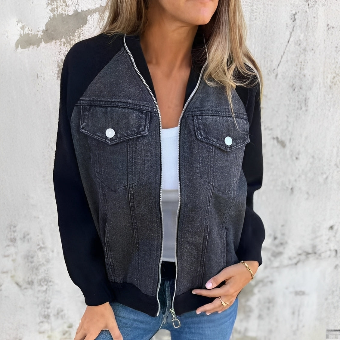 Libby - Angenehme Damen-Jeansjacke mit Raglanärmeln