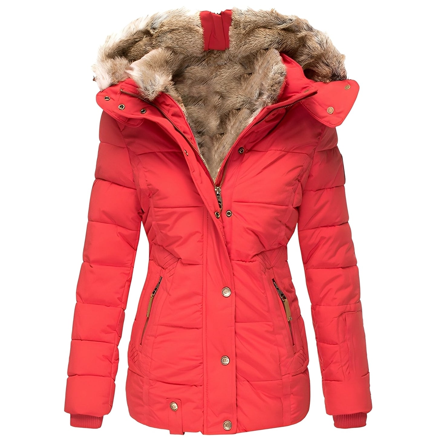 Odelia - Elegante, enge Jacke mit Pelzkragen für Frauen