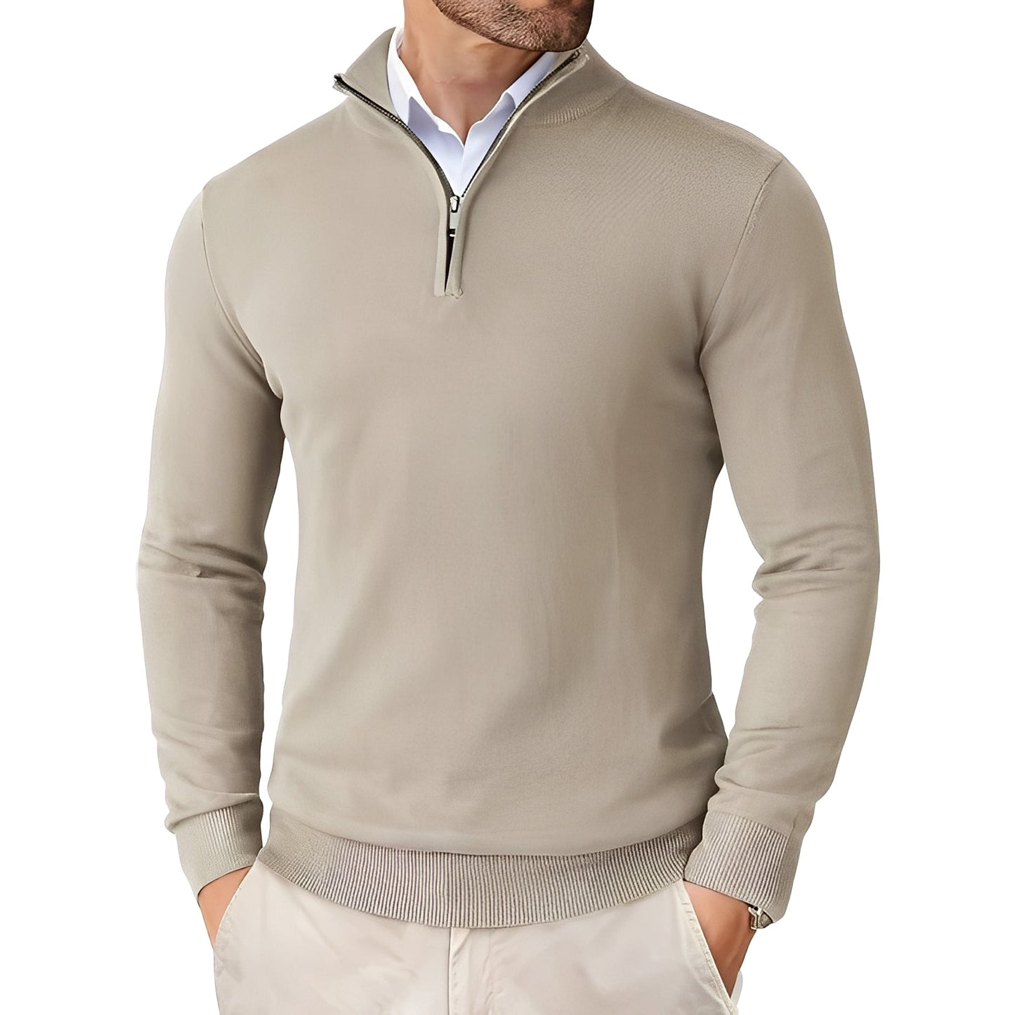 Darell - Eleganter Herrenpullover mit Reißverschluss
